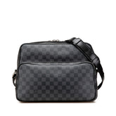 ルイ ヴィトン ダミエ グラフィット イオ 斜め掛け ショルダーバッグ N45252 ブラック PVC レザー メンズ LOUIS VUITTON 【中古】
